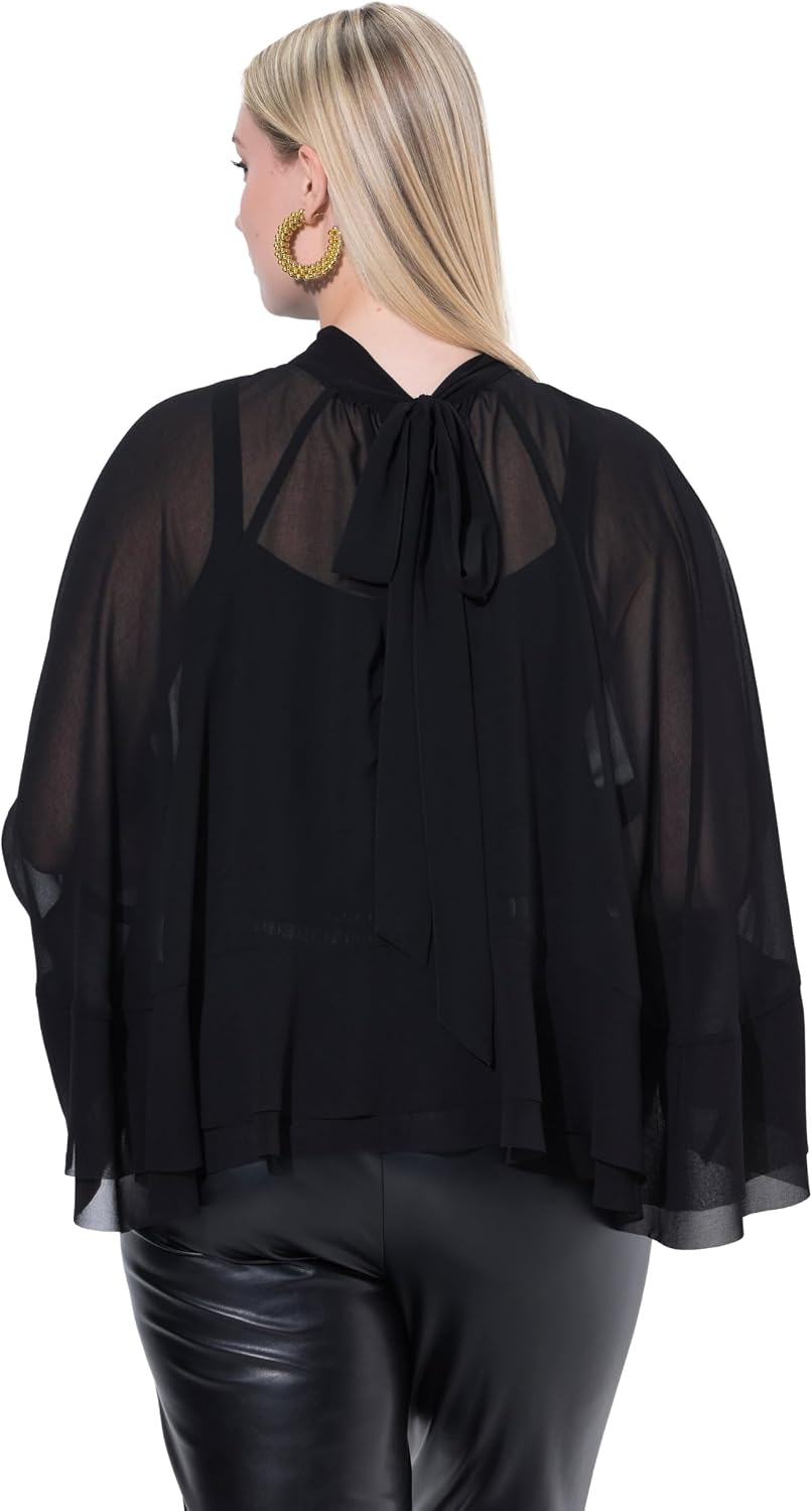 Ulla Popken Damen Bluse Schwarz 50-56, Schwarz 50-56