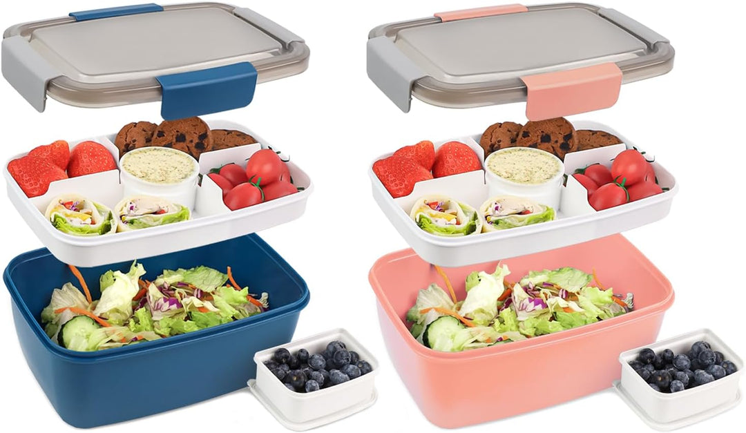 Bugucat Lunchbox Erwachsene 2000ML 2 Set,Auslaufsichere Brotdose Erwachsene Bento Box mit Fächern fü