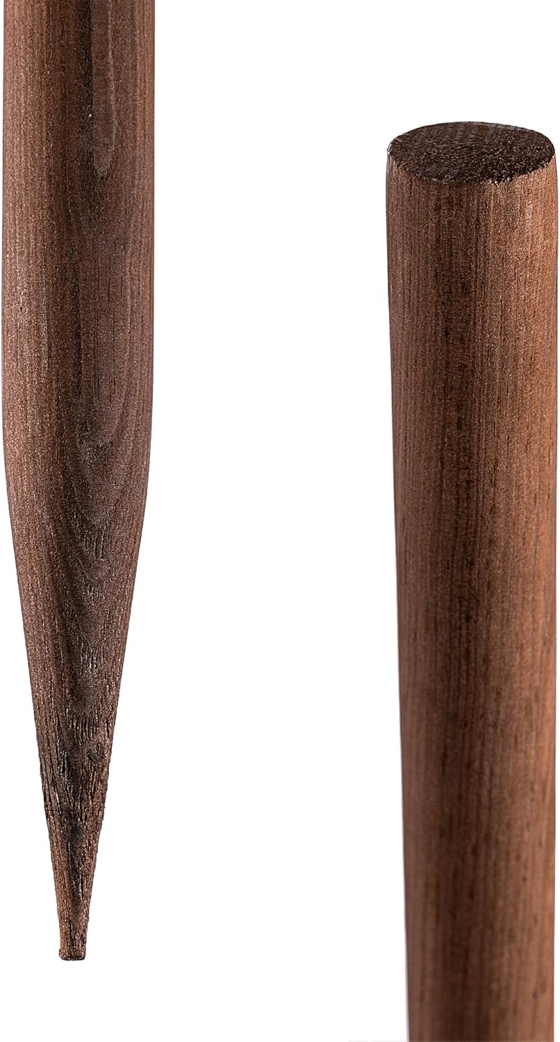 KADAX Holzstäbe 80 cm x 23 mm, 5er Set, Pflanzstäbe aus imprägniertem Holz, Holzpfähle als Rankhilfe