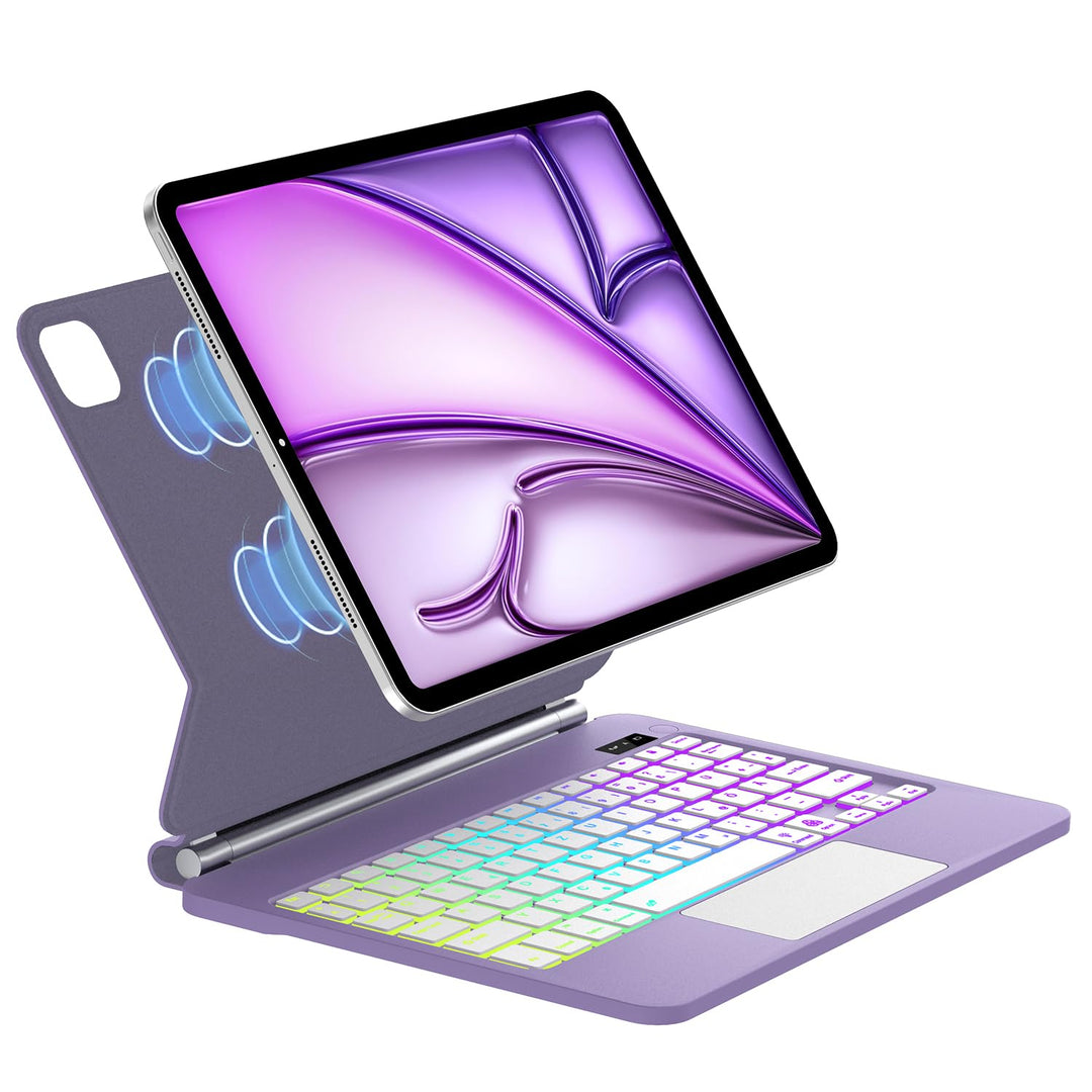 SENGBIRCH Magic Keyboard for iPad Air 11" M3 2025/M2 2024 - Deutsches QWERTZ Layout Tastatur mit hül