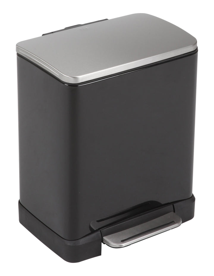 EKO E-Cube Tretmülleimer 10+9L Mülltrenner (32 x 36,6 x 44,5 cm, Dämpfer-System, Fingerabdruck frei,