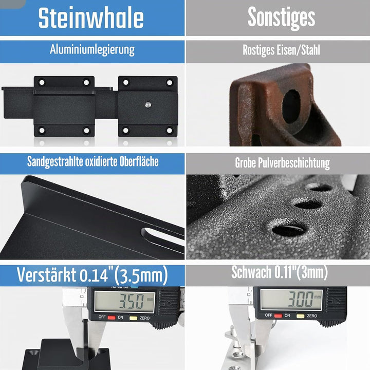 Steinwhale Torriegel, 3.5mm robuster Türriegel aus Aluminiumlegierung für Holzzäune im Freien, Doppe