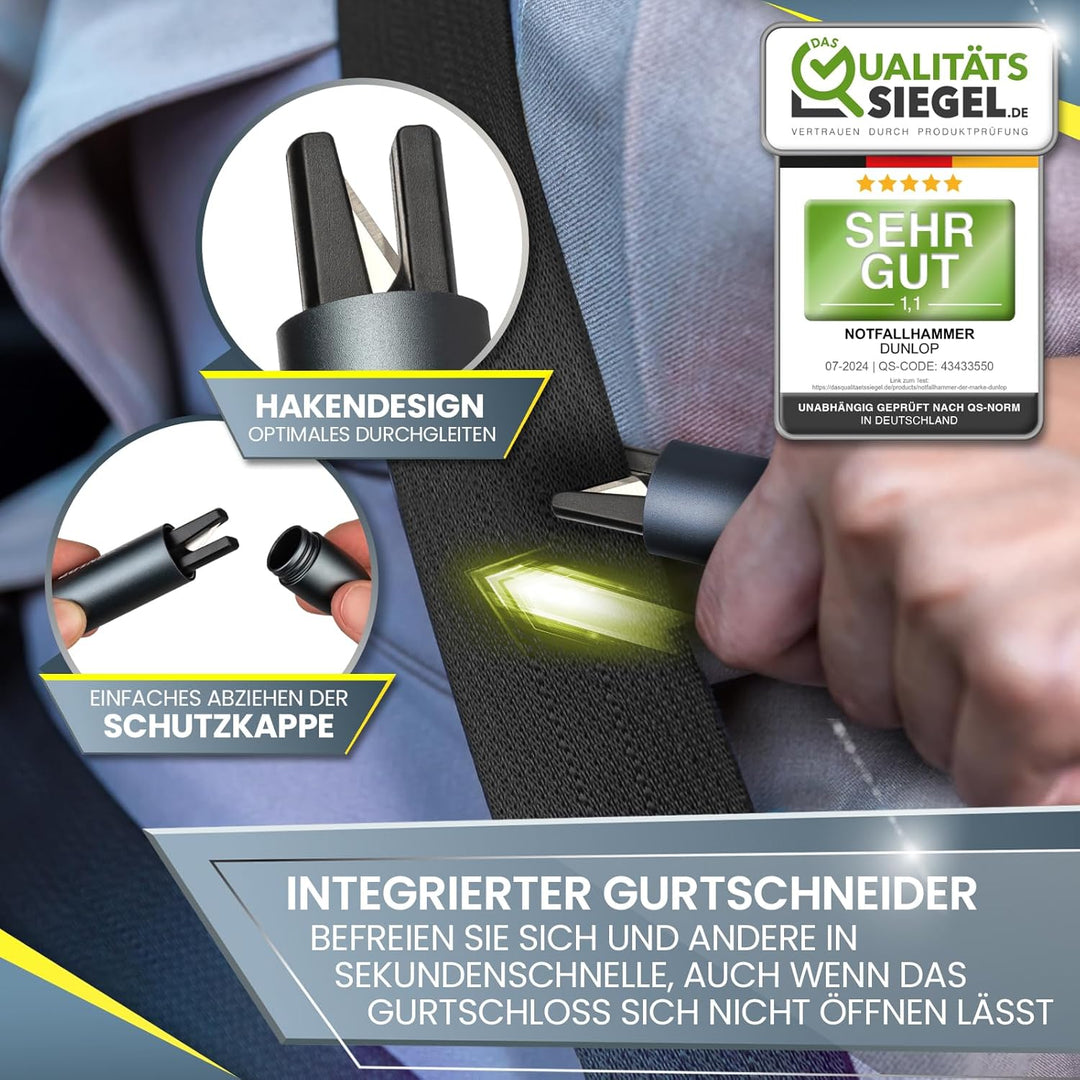 Dunlop Automotive Gurtschneider Notfallhammer-Marken Notfall Hammer mit Testglas zum Üben-Zerstört i
