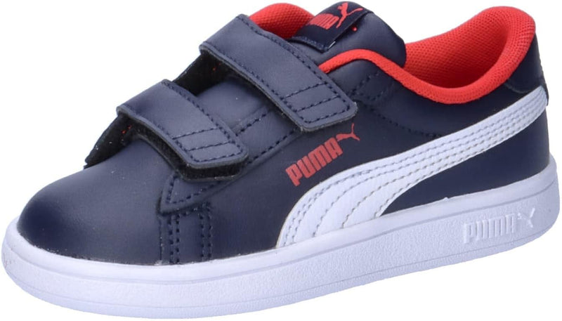 PUMA Unisex Baby Smash 3.0 L V Inf Sneaker 20 EU Puma Navy Puma White For All Time Red, 20 EU Puma N