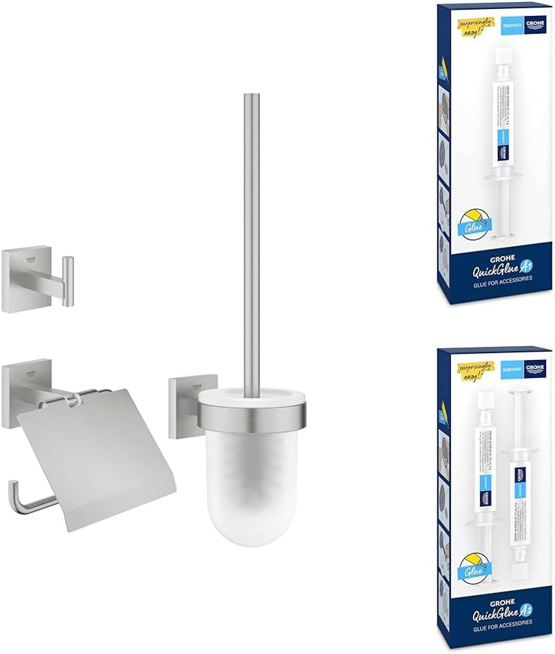 Bundle aus GROHE Start Cube - Accessoire Set 3-in-1, supersteel, 41123DC0 + GROHE QUICKFIX - Kleber