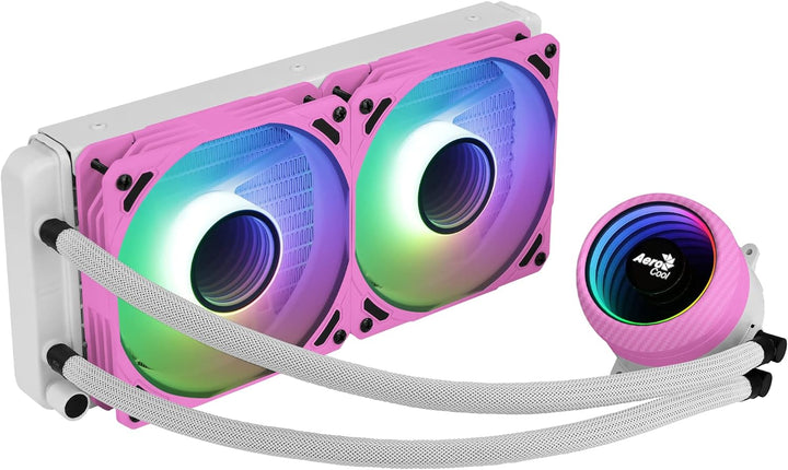 AeroCool MIRAGEL240PK, CPU-Flüssigkeitskühlung, 2x12cm ARGB-Lüfter, TDP 400W, Pink, MIRAGEL240PK