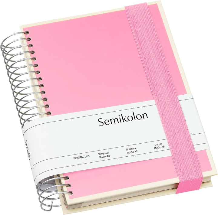 Semikolon 364096 Mucho Spiral-Notizbuch A5 15,7 x 21,7 cm - je 110 karierte, linierte, blanko Seiten