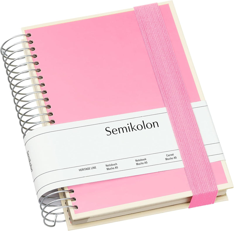 Semikolon 364096 Mucho Spiral-Notizbuch A5 15,7 x 21,7 cm - je 110 karierte, linierte, blanko Seiten