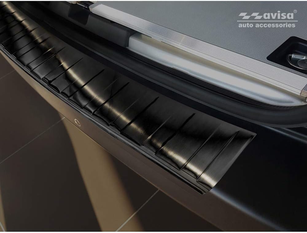 Avisa Schwarz Edelstahl Heckstossstangenschutz kompatibel mit Peugeot Expert III & Citroen Jumpy III