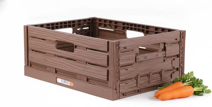Bestlivings Stabile Faltbox im Holzdesign 40 x 30 x 16,3cm ( LxBxH ) Stapelbarer Faltbarer Einkaufsk
