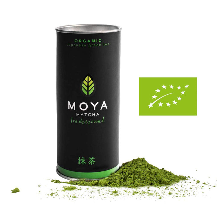 Organischer Moya Matcha Tee Set Pulver Grün | BIO 30g Traditionelle Klasse (II) | Verpackung + Match