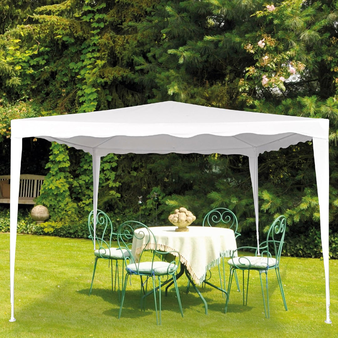 AKTIVE 62186 - Abnehmbarer Pavillon 300 x 300 x 250 cm, Weiss, Markisen für den Aussenbereich, Terra
