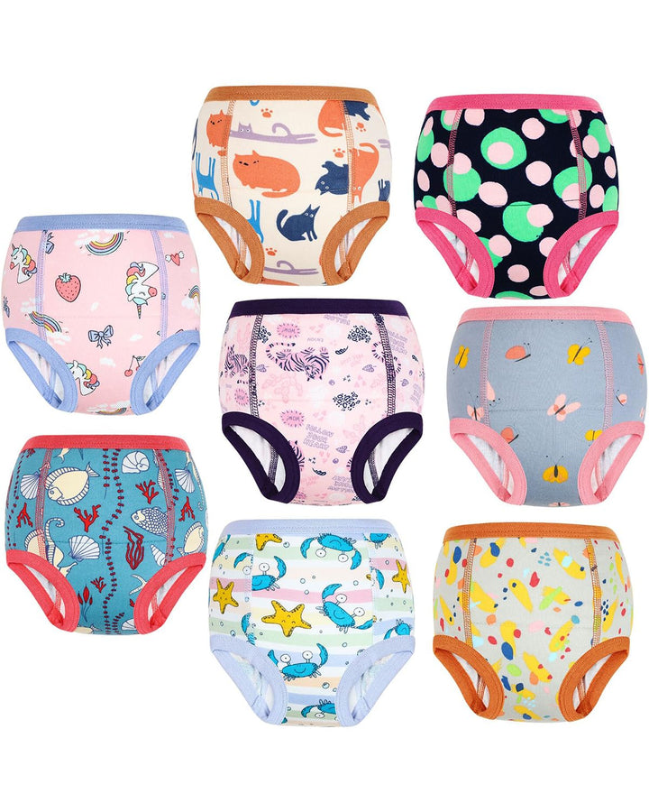 FLYISH DIRECT Baby Trainerhosen Töpfchentraining, 8er Pack Töpfchen Trainingshose für Mädchen Jungen