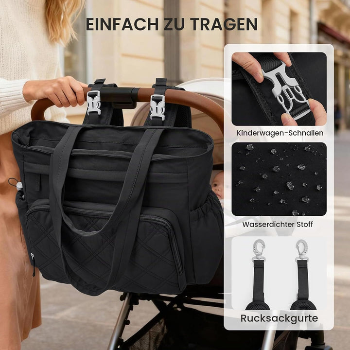 G4Free Packbare Sling-Tragetasche Wickeltasche Schwarz, Schwarz