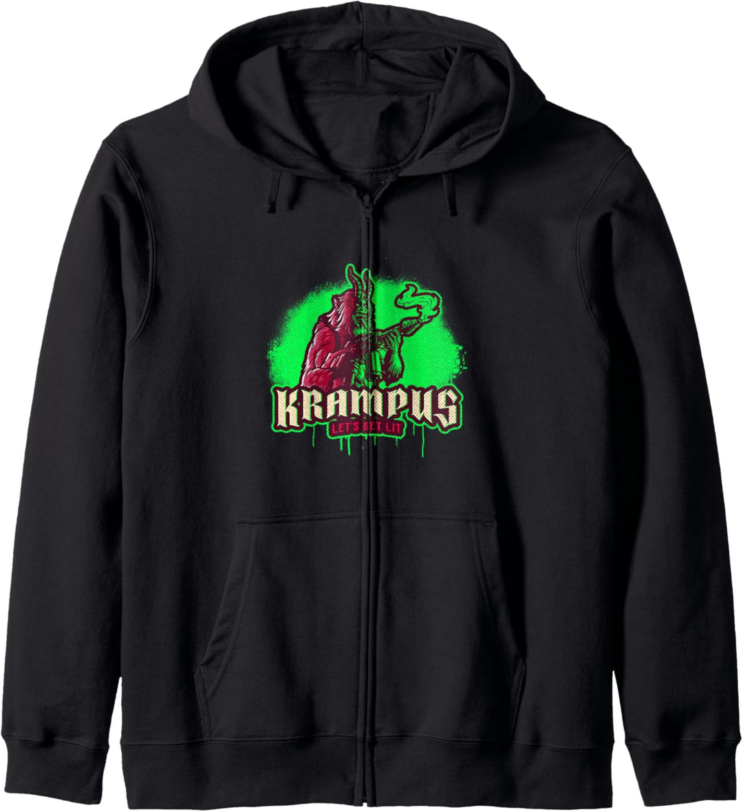 Krampus Let's Get Get Lit Christmas Kapuzenjacke