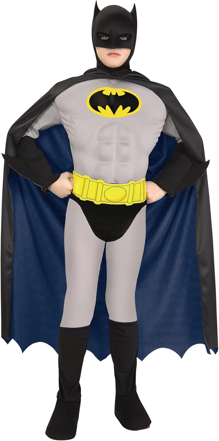 Rubies Costume Co R882211-L Tama-o muscular en el pecho del traje de Batman Kids grande Large (Sizes