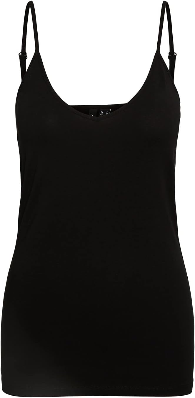 VERO MODA Damen Vmmaxi My Soft V Singlet Trägershirt / Cami Shirt S Schwarz (4x Black), S Schwarz (4