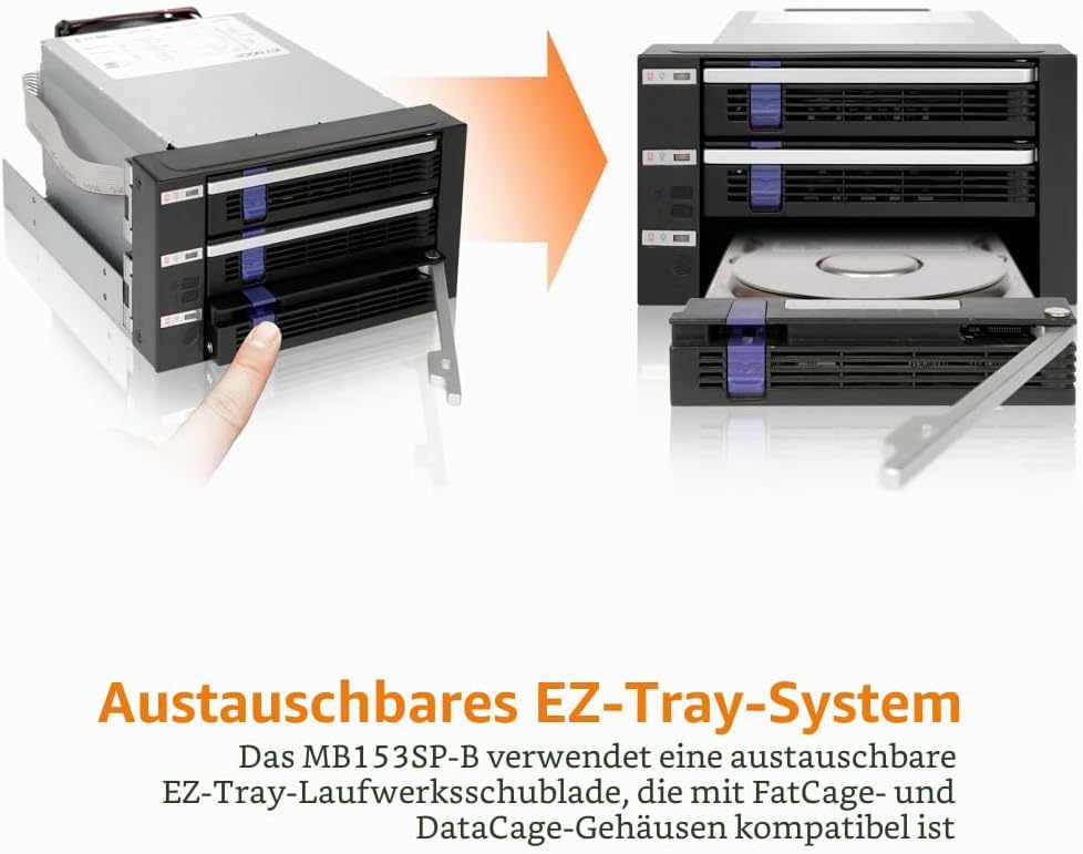 ICY DOCK FatCage MB153SP-B - 3-Bay SATA Hot Swap Backplane-Wechselrahmen für 2,5" und 3,5" Festplatt