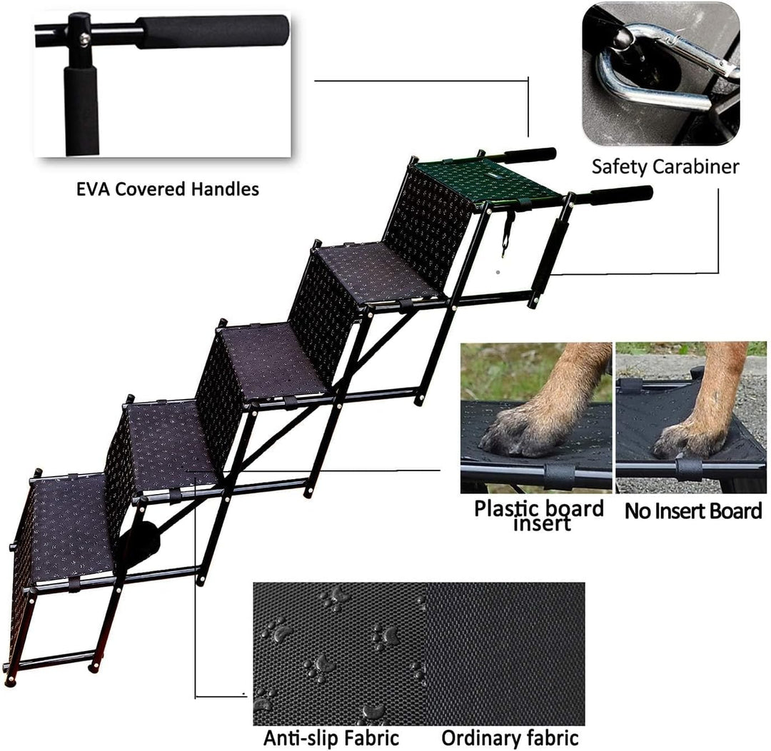 Verbesserte Hundetreppe, Metallrahmen, faltbar, bis 68 kg grosse Hundetreppe, leicht, tragbar, Haust