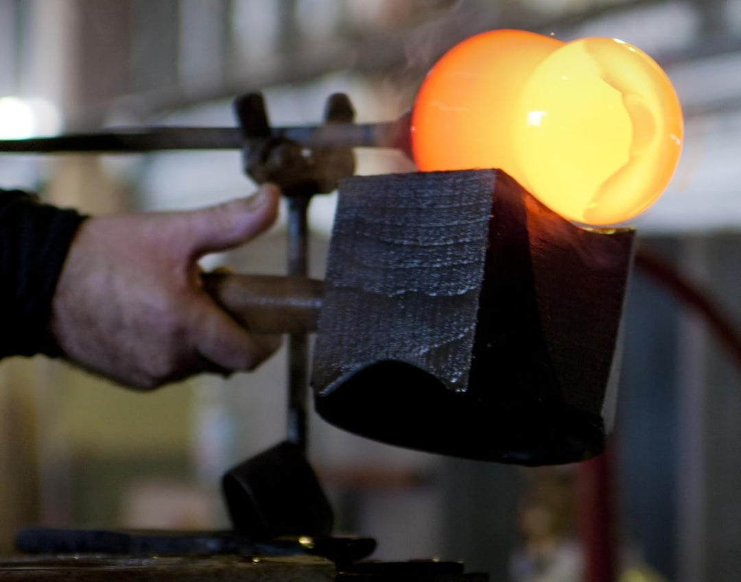 Gartenkugel Bodenkugel 20 cm Gartendekoration gelb mundgeblasen