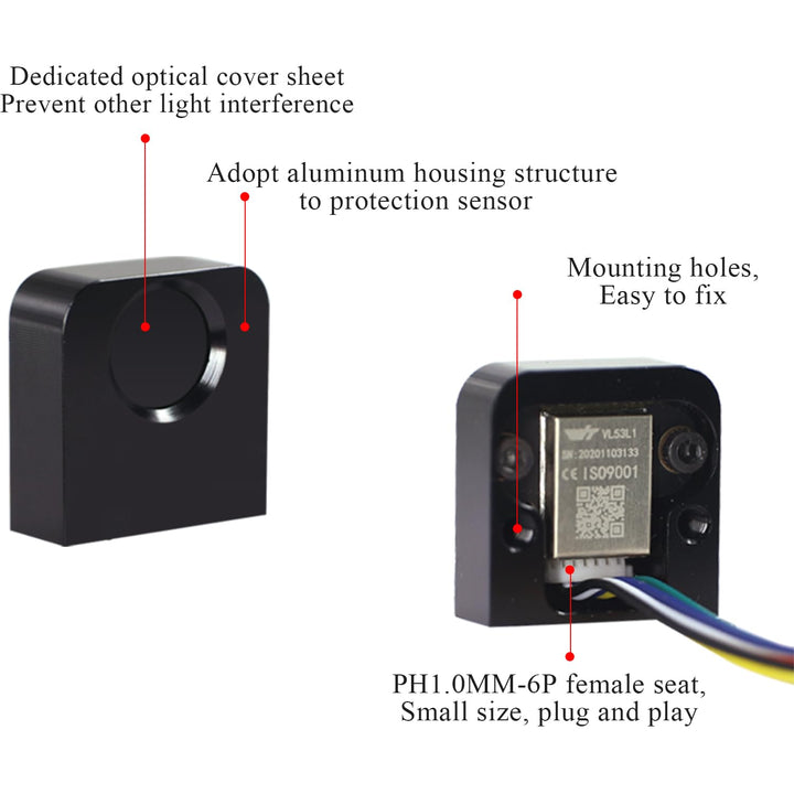 WitMotion WT53D Laser-Entfernungs-Sensor, 4 Meter Messung, UART-Ausgang 3,3 V - 5 V