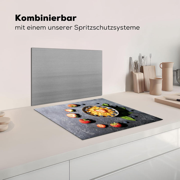 MuchoWow Herdabdeckplatte Ceranfeld Spritzschutz Küche Induktionsherd Abdeckung Induktionskochfeld C