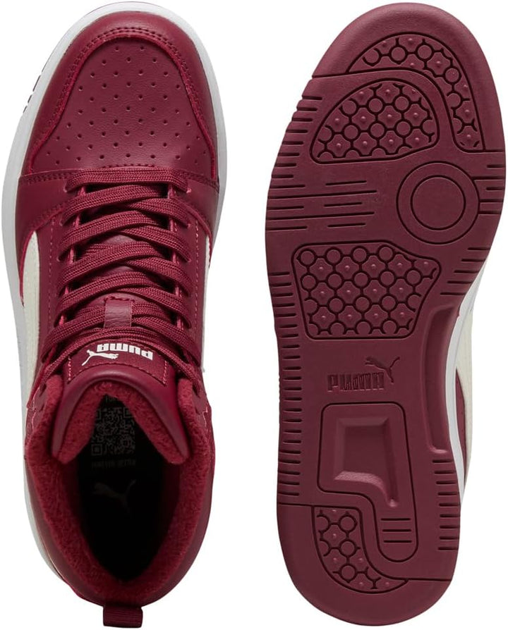 PUMA Unisex Kinder Rebound V6 Mid WTR JrSneaker 35.5 EU Team Regal Red Warm White Puma White, 35.5 E