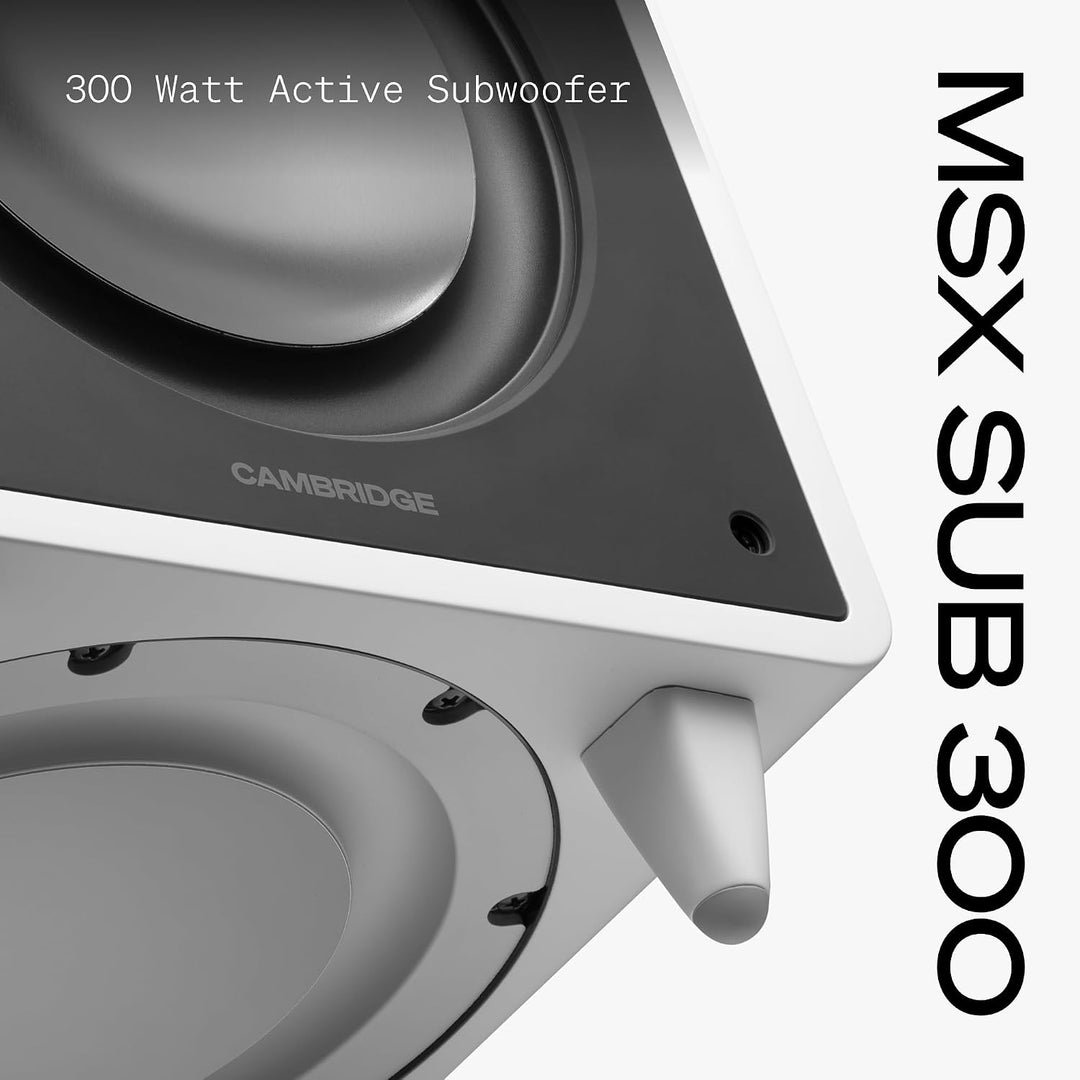 Cambridge Audio MSX SUB 300 - Aktiver Subwoofer 300W Leistungsstarker HiFi Bass Lautsprecher mit Dop