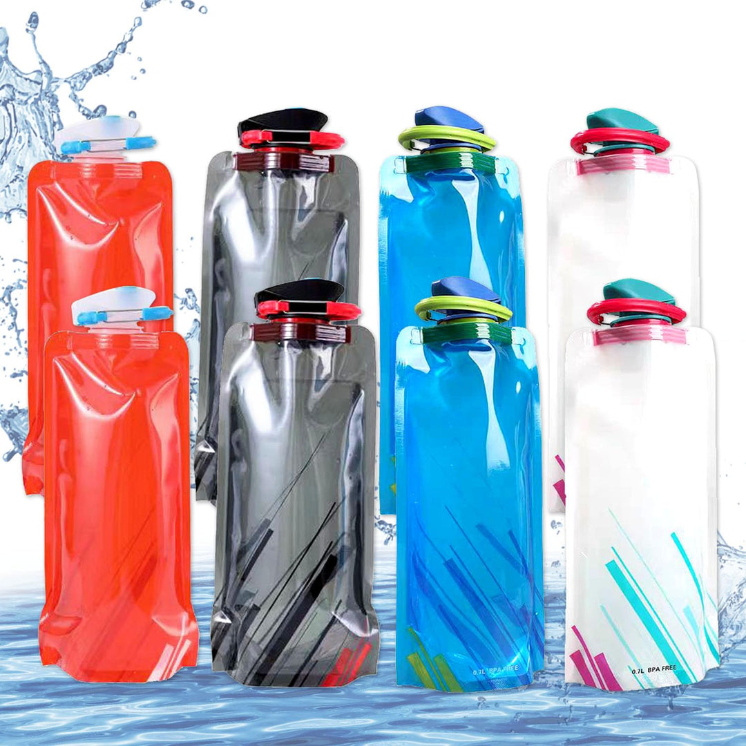 Faltbare Trinkflasche,700ML Flexible Zusammenklappbare Wasserflaschen, Wiederverwendbare Wasser-Flas