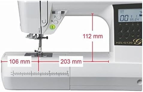 JUKI HZL-G120 Elektronische Nähmaschine, Metall, Weiss, 44,5 x 22,3 x 29,2 cm