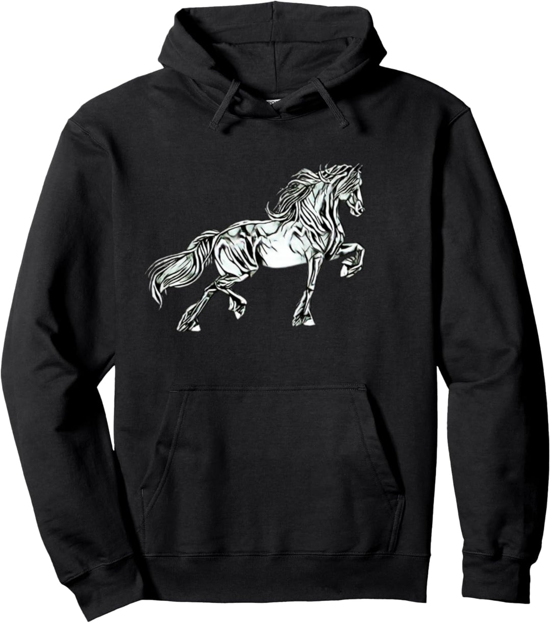 Hengst Mähne Motiv Pferd Tiermotiv Reitsport reiten Pferde Pullover Hoodie