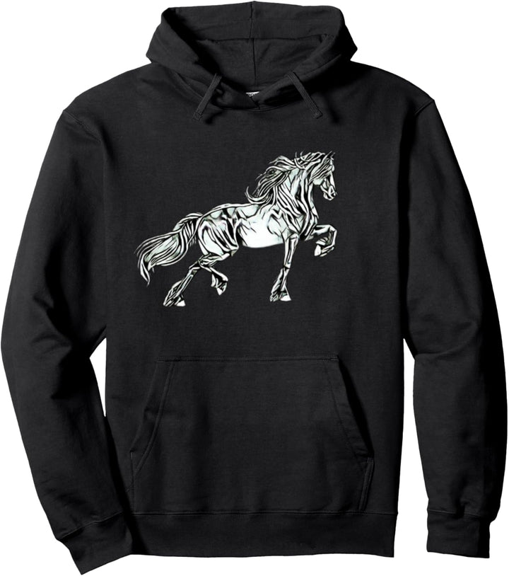 Hengst Mähne Motiv Pferd Tiermotiv Reitsport reiten Pferde Pullover Hoodie