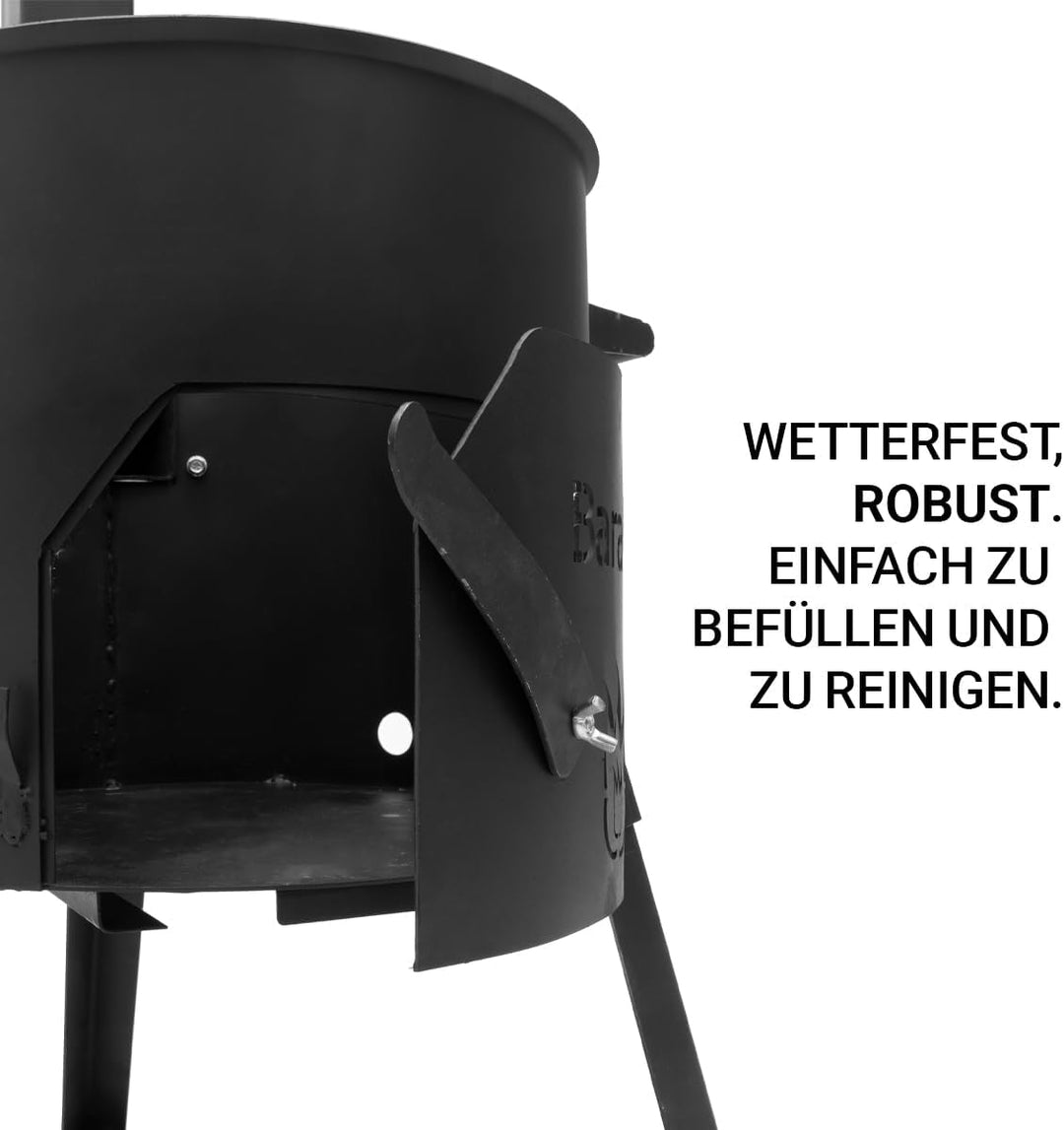FlameFusion Utschak Feuerofen mit Abzugsrohr Uchag Grillen & Kochen mit Outdoorküche (Utschak L - oh