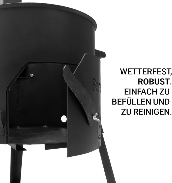FlameFusion Utschak Feuerofen mit Abzugsrohr Uchag Grillen & Kochen mit Outdoorküche (Utschak L - oh