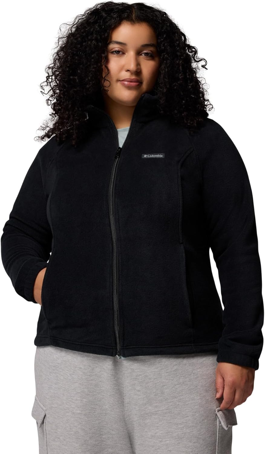 Columbia Damen Fleecejacke mit durchgehendem Reissverschluss, Benton Springs XS Schwarz, XS Schwarz