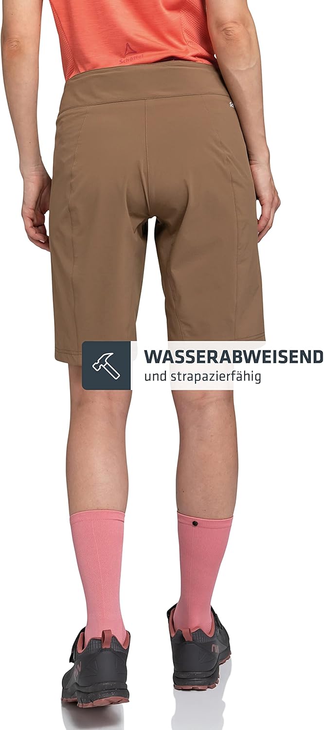 Schöffel Damen Shorts Danube L, Wasserabweisende Radhose, schnell trocknende Fahrradhose mit Bundver