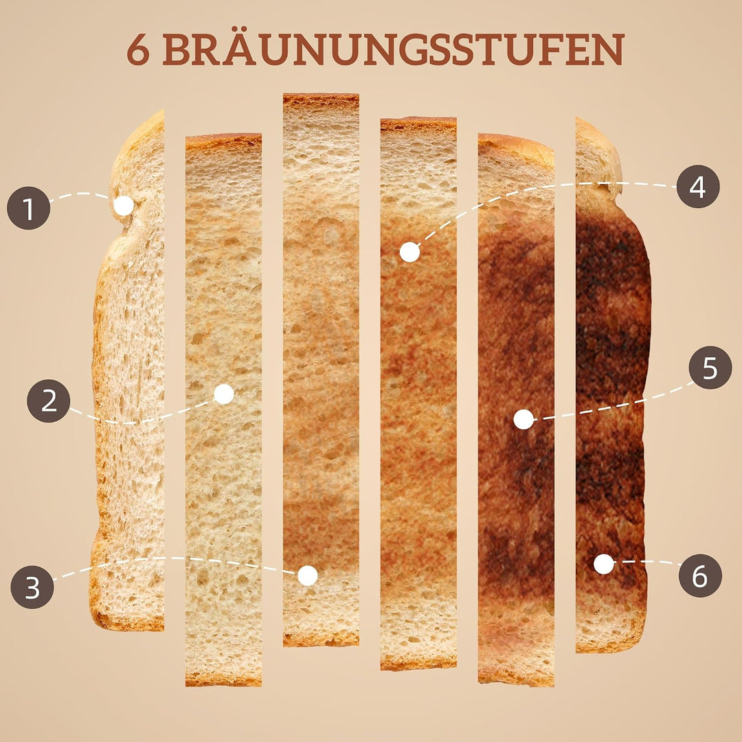 HOMCOM Wasserkocher Toaster Set 1,7L Edelstahl Wasserkocher 2 Scheiben Toaster mit 6 Bräunungsstufen