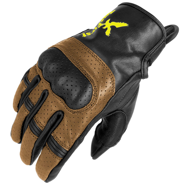 TacFirst AMALFITANA Motorrad Handschuhe Sommer aus Leder, Retro, Vintage Lederhandschuhe Damen, Herr