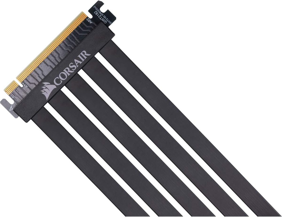 Corsair Premium PCIe 3.0 x16-Verlängerungskabel, 300 mm (EMI-abgeschirmt, vollflexibel, 90-Grad-weib