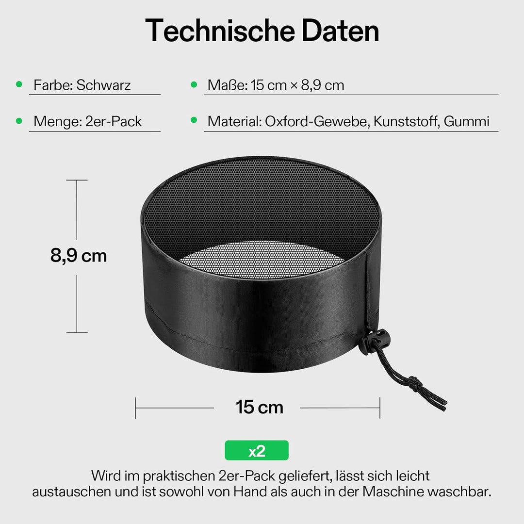 VIVOSUN 2 Stück Wachstumszelt-Entlüftungsabdeckung, 10,2 cm/15,2 cm/20,3 cm Kanalfilterabdeckung mit