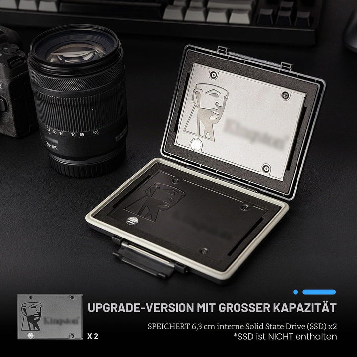 JJC SSD Speicherkarten Etui Tasche Aufbewahrung für 2,5 Zoll interne Solid State Drive, Wasserdicht