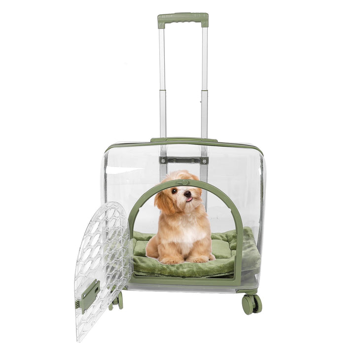 Transparente Transportbox für Haustiere, Vollständig Atmungsaktive Katzentransportbox mit Einziehbar