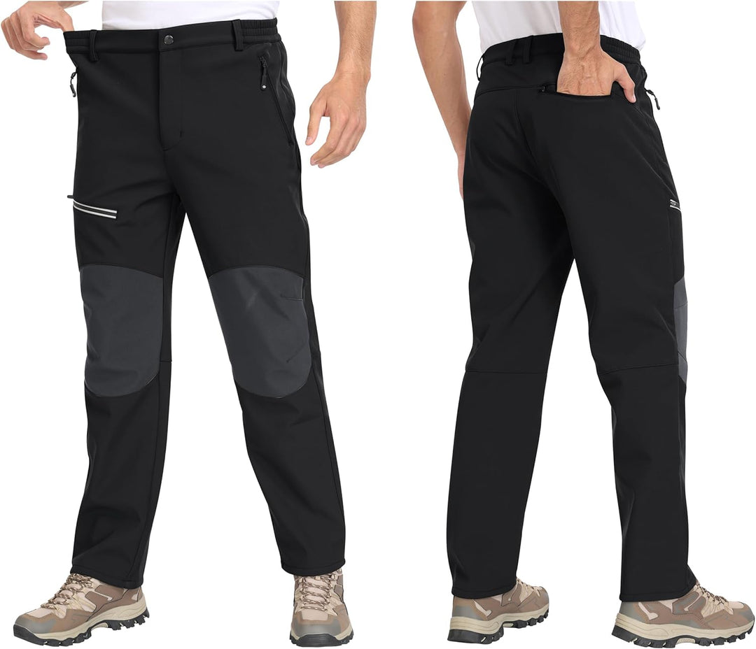 MoFiz Herren Wanderhose Warm Gefüttert Outdoorhose Wasserdicht Skihose Softshellhose Winddicht Arbei