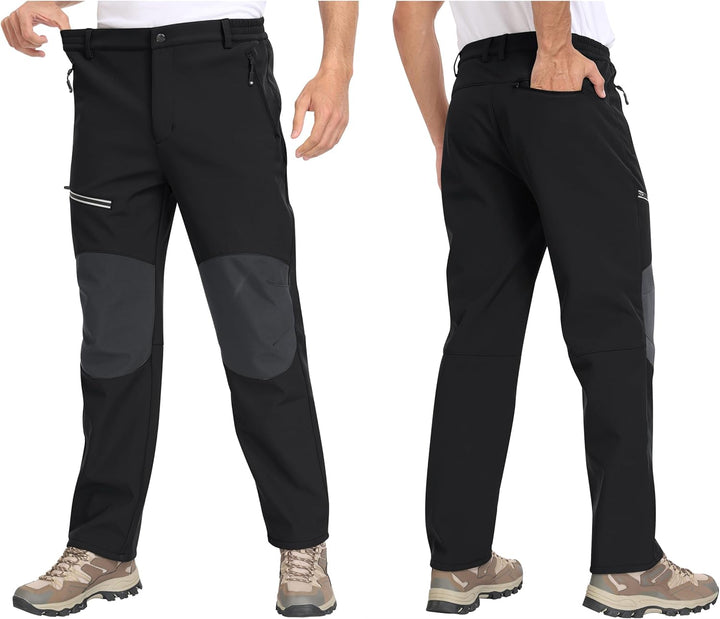 MoFiz Herren Wanderhose Warm Gefüttert Outdoorhose Wasserdicht Skihose Softshellhose Winddicht Arbei