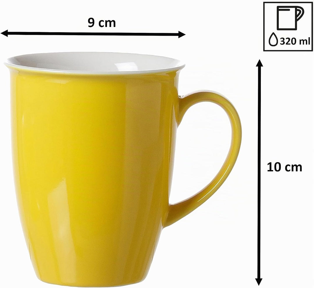 Kaffeebecher-Set Doppio, 4-teilig, Gelb Gelb Kaffeebecher, Gelb Kaffeebecher