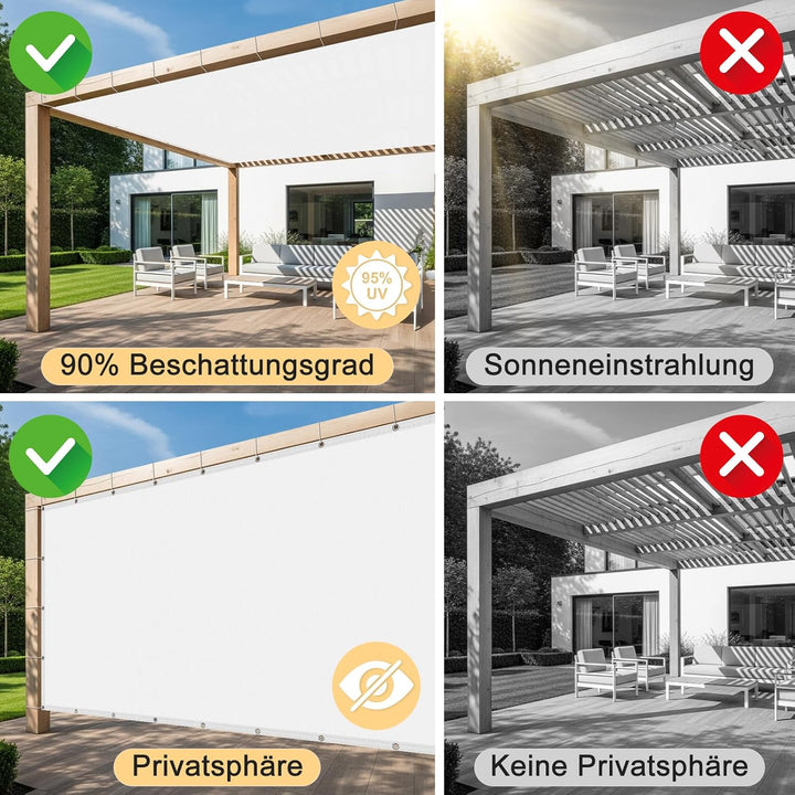 LOVE STORY Sonnenschutzt Sonnensegel,2.5x3m Rechteckig Schattennetz mit Ösen, Wasserdichter Polyeste