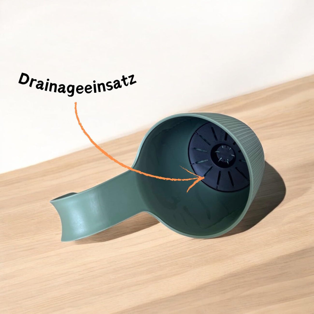 1 x Blumentopf zum Hängen, integriertes Drainagesystem, Farbe: Anthrazit, Ø 15 cm, Pflanztopf-Kübel,