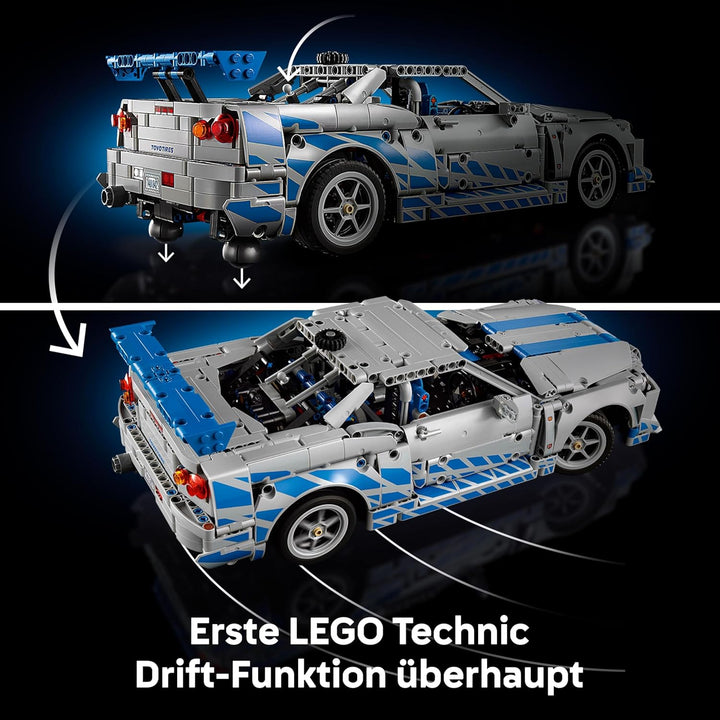 LEGO Technic 2 Fast 2 Furious Nissan Skyline GT-R R34 Automodell-Bauset für Erwachsene - mit Driftfu