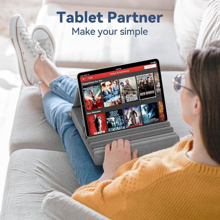 KDD Tablet Halter Kissen, Faltbarer iPad Ständer für Schoss Bett Schreibtisch - Tablet Weicher Kisse