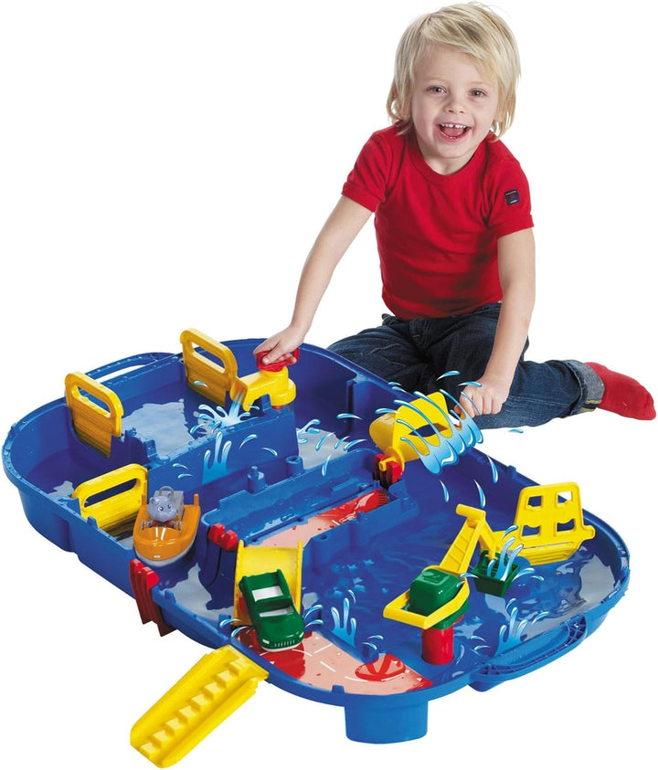 Aquaplay 8700001516 - Wasserbahn Set "Schleusenbox", 27-teilig Single, Single